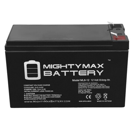 Mighty Max ML8-12 - 12 Volt 8 AH SLA Battery - Pack of 4